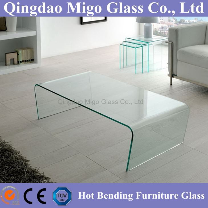 hot bending glass coffee table 